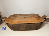 Stary garnek BRYTFANKA GĘSIARKA rondel żeliwny - wystrój ogrodu chaty