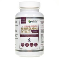 Wish Pharmaceutical Ashwagandha ekstrakt 500 mg, na sen, stres 120 kapsułek