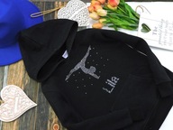 Varsany - czarna bluza baletnica , cyrkonie r 128