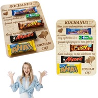 GOTOWA TABLICZKA ZE SŁODYCZAMI PREZENT WALENTYNKI DZIEŃ KOBIET CHŁOPAKA