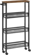 Wózek 4 poziomy wózek kuchenny wąski regał wnękowy na kółkach półka loft