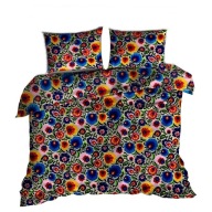 pościel bawełna lux 160x200 + 2x70x80 2x40x40 zamek B 265-1 folk szary