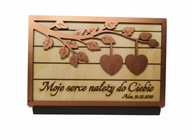 Drewniana Walentynka 3D - Personalizowany Prezent w Pudełku