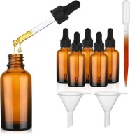 Butelki z pipetą 30 ml brązowe szkło 6x30ml do aromaterapii i olejków