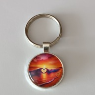 Brelok do kluczy, szkło, serce