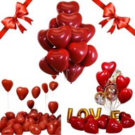BALON SERCA CZERWONE NA POWIETRZE LUB HEL PIĘKNE NA WALENTYNKI AŻ 50 SZTUK