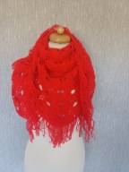 M11 Chusta virus 150x70cm rękodzieło czerwona