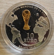 10 EURO 2012 HISZPANIA - BRAZYLIA 2014 + CERTYFIKAT + ETUI
