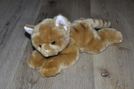 pluszak maskotka uroczy leżący brązowy kot kotek