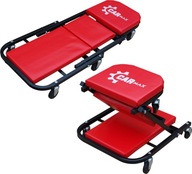 LEŻANKA WARSZTATOWA WÓZEK TABORET 2W1 STOŁEK SKŁADANA NA KÓŁKACH 130KG