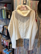 Terranowa biały ecru golf oversize warkocze XL