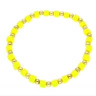 62501 Bransoletka złota stal chirurgiczna koraliki kostki 4 mm