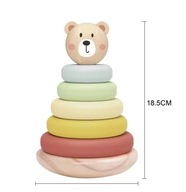 TOOKY TOY Wieża Miś – Drewniana piramidka rozwojowa | TKF004N