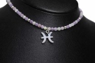 Naszyjnik Ryby Fluoryt Ametyst Znak Zodiaku Kamienie Naturalne