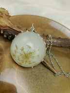 NASZYJNIK z ŻYWICY naturalne kwiaty METALOPLASTYKA Tiffanii Dla Kobiet