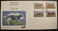 !! ZWIERZĘTA - ZIMBABWE 1997 - KOPERTA FDC - STAN BDB !!