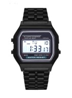 Zegarek elektroniczny czarny metalowa Vintage Sportowy wielofunkcyjny