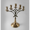ŚWIECZNIK MENORA MOSIĄDZ VINTAGE LICHTARZ KANDELABR ANTYK MID CENTURY 42 cm
