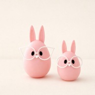 Zestaw jajek wielkanocnych z okularami dekoracyjne figurki ozdoba