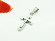 Zawieszka stal chirurgiczna do łańcuszka krzyżyk srebrny modny wzór Z342