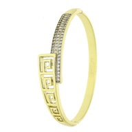 84349 BRANSOLETKA 14K POZŁACANA 57/13 MM sztywna bangle z cyrkoniami