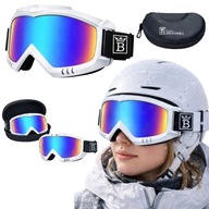 GOGLE BIAŁE MĘSKIE DAMSKIE NARCIARSKIE SNOWBOARD FILTR UV OTG UNIWERSALNE