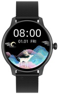 Smartwatch Damski G.ROSSI Zegarek Czarny PL MENU