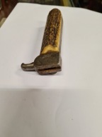 Stara rękojeść narzędzia/ noża z poroża, uchwyt zaciskowy na ostrze / wkład