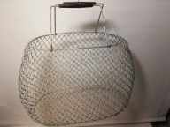 Kosz sadzyk metalowy składany koszyk na ryby itp. z PRL-u