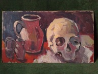 Martwa natura - Stary ręcznie malowany obraz olejny