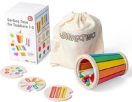 Zabawka drewniana Montessori Sorter Kolorów, Nauka Kolorów, Gra Edukacyjna