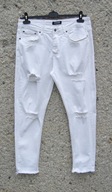MAGAZYN'18 Collection białe jeansy z dziurami 34 pas 90 cm