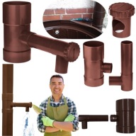 ZBIERACZ ŁAPACZ WODY DESZCZOWEJ DESZCZÓWKI RURA NA RYNNE ZAWOREM 100MM ABS