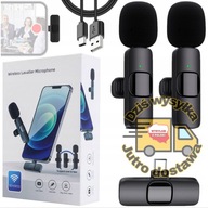 2x MIKROFON BEZPRZEWODOWY KRAWATOWY + ODBIORNIK USB-C: iPhone , Android