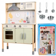 Kuchnia Drewniana Dla Dzieci Duża Dźwięk Przybory