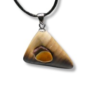 Wisiorek mokait i wiąz - handmade, pirografia, prezent, dla niej, upominek