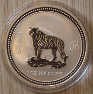 ROK TYGRYSA - 1 $ DOLAR 2007 AUSTRALIA, 1 OZ 999, LUNAR I 1 1 UNCJA SREBRA