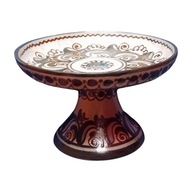 Fanansowa, ręcznie malowana patera na stopie.