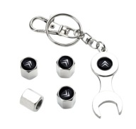 Nakrętki metalowe na wentyle czapki 4x plus breloczek brelok CITROEN