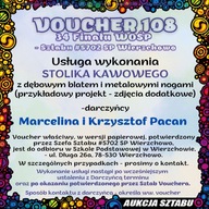 V108 - WYKONANIE STOLIKA KAWOWEGO Z DĘBOWYM BLATEM, OKOLICE WIERZCHOWA