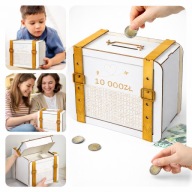 SKARBONKA WYKREŚLANA WALIZKA Otwierana 10000zł Oszczędzanie Wyzwanie biała