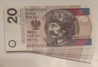 20 ZŁ BANKNOT OBIEGOWY 2025 SERIA CE47... EMISJA 19 MARZEC 2025