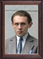 Obraz Bruno Schulz portret w drewnianej ramie ze szkłem