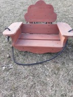 Drewniana huśtawka Z OPARCIEM na grubych sznurach,solidna,mocna