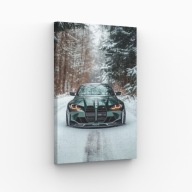 Obraz Płótno 30x40cm BMW M4 Zimowa Zieleń Sport Auto Design Prezent Hit