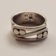 Srebrny stary pierścionek spółdzielni Rytosztuka