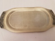 POSREBRZANA METALOWA TACA ANGIELSKA DO GABLOTY