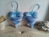 KORONKOWE SERCA DUŻE ZAWIESZKI BAWEŁNA KOMPLET 2 SZTUKI