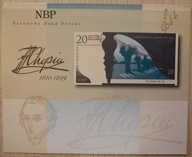 FOLDER NBP DO BANKNOTU 20 ZŁ ZŁOTYCH 2010 FRYDERYK CHOPIN 20 SZTUK