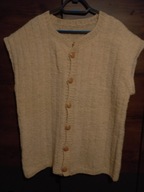 Kamizelka wełniana XXXL handmade owcza wełna sweter nowa